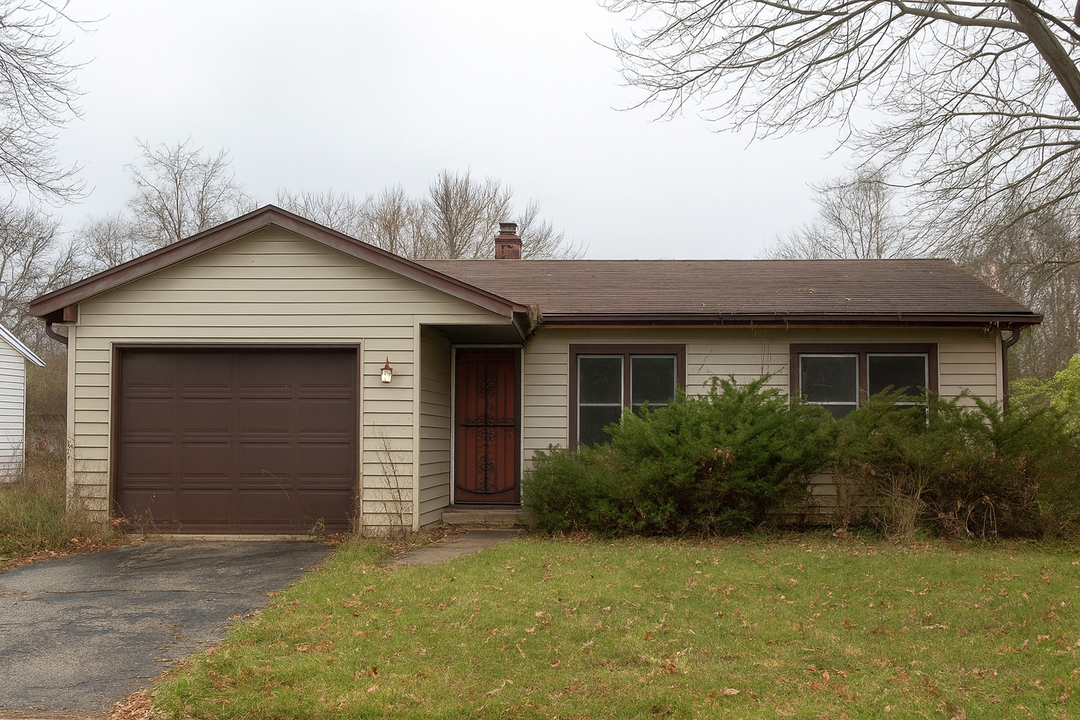 Single-story home near Hunt Club Road in Gurnee with dated interior needing updates