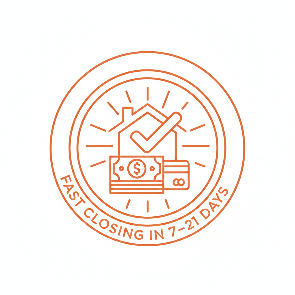 Fast closing badge showing 7–21 day cash offers from Easy Exit Home Buyers