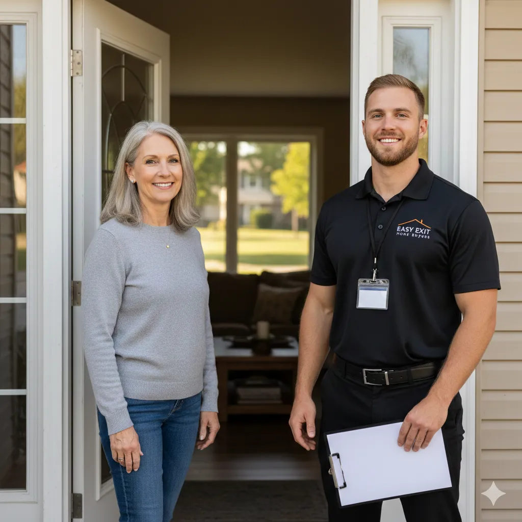 Local team shaking hands with homeowner