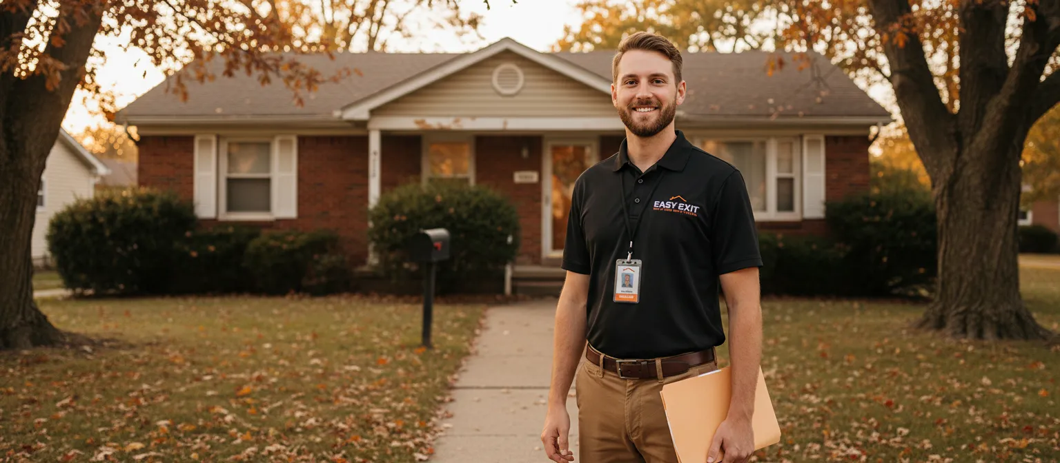 Easy Exit Home Buyers representative at an inherited home in Lisle, IL