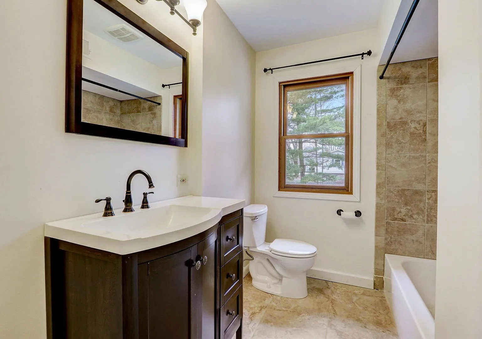 Updated bathroom with new vanity and tile shower, Grayslake IL case study
