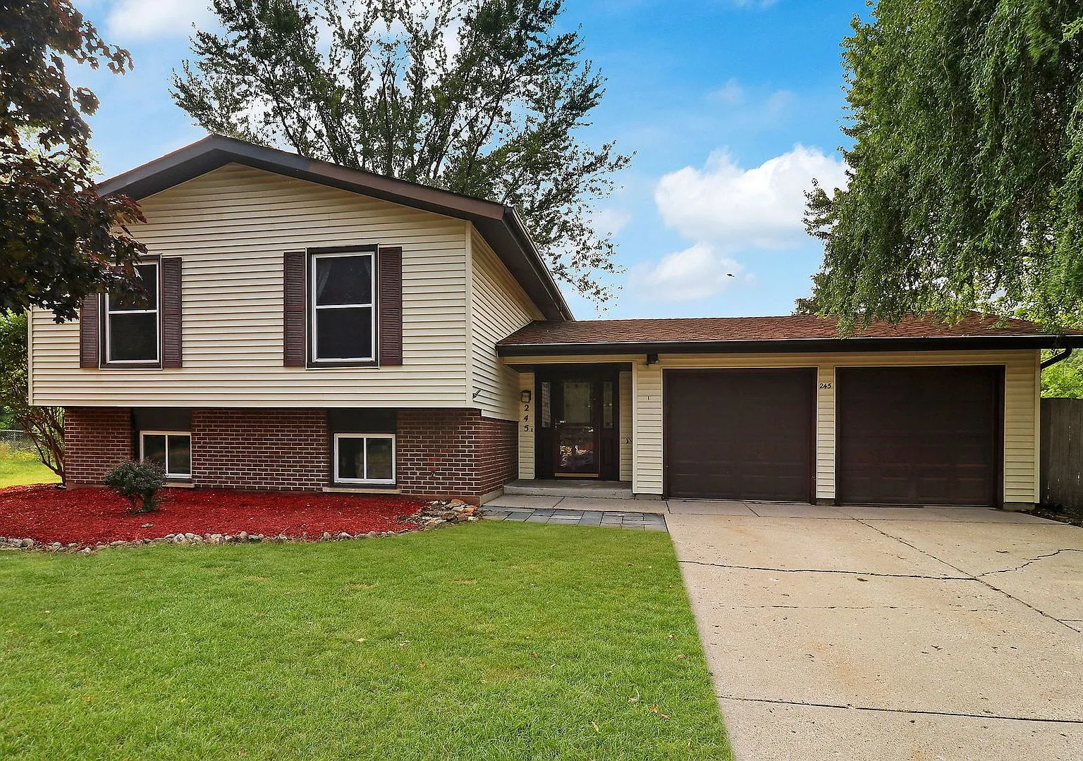 Front exterior of the 1968 home at 245 Wellington Dr, Crystal Lake, IL