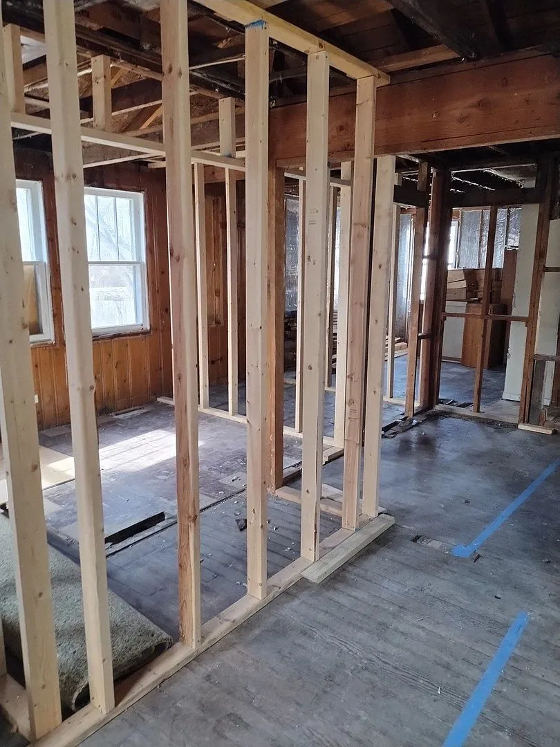 Interior gutted to the stud framing, stalled renovation in Lakemoor IL