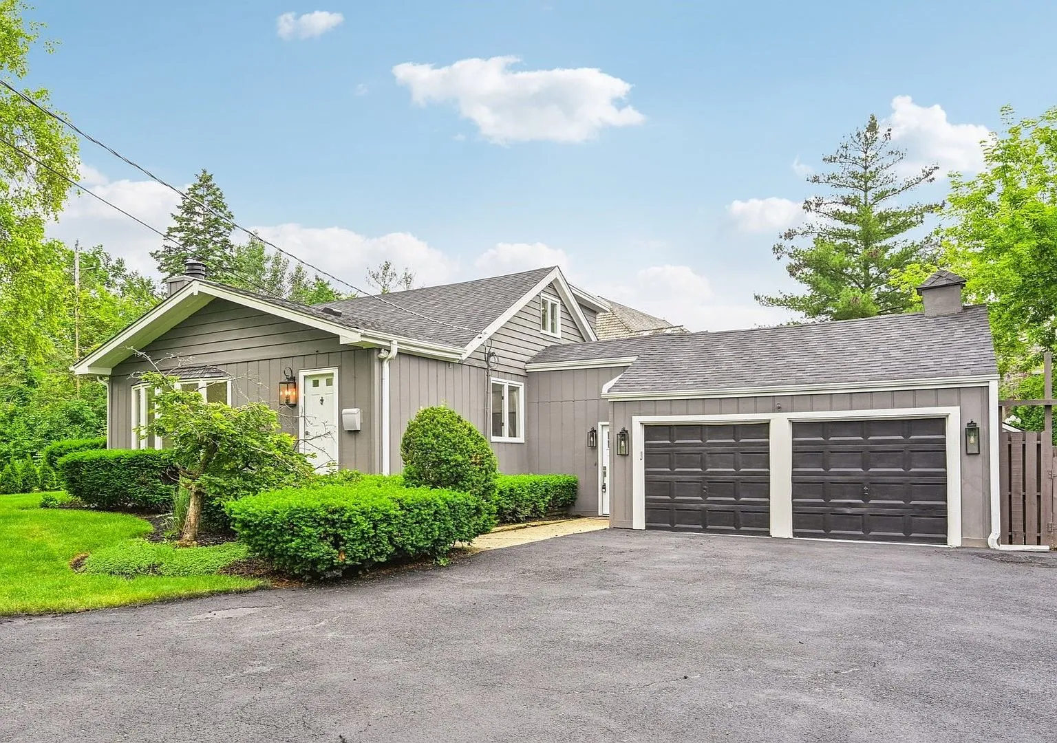 Front exterior of the renovated 1950 home at 135 S Dymond Rd, Libertyville, IL